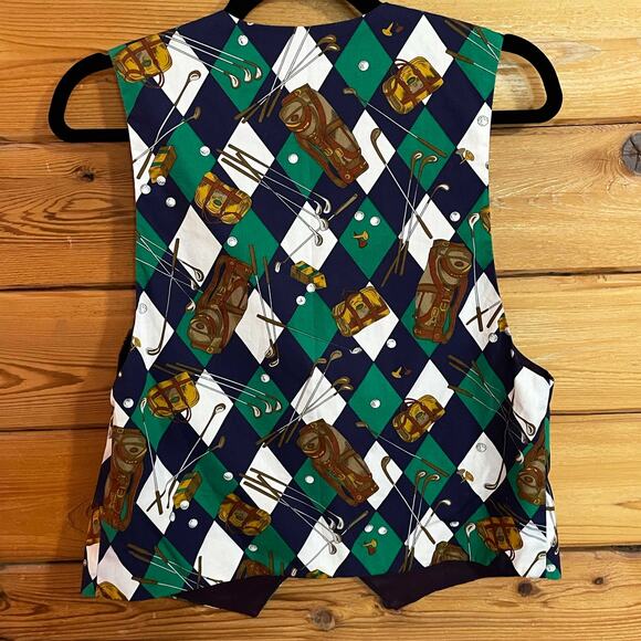 Glenridge Golf Print Vest Size Small - Picture 2 of 6